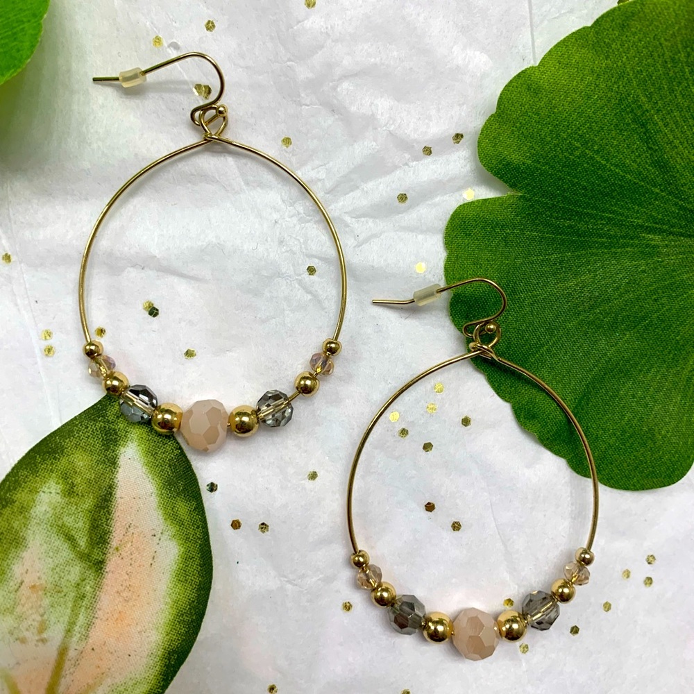 Gold & Pink Hoops